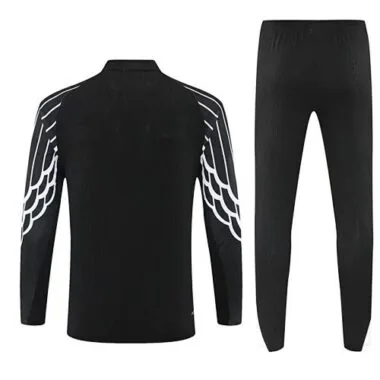 25-26 PSG x Jordan Black Training Kits Long Football Player Version Tracksuits