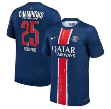24-25 PSG Home Champions of Europe 2025 Kit Football T-Shirt