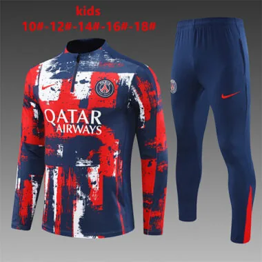 24-25 PSG Kids Long Sleeve Training Suit Football Shirts(2)