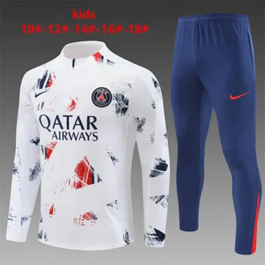 24-25 PSG Kids Long Sleeve Training Suit Football Shirts(3)