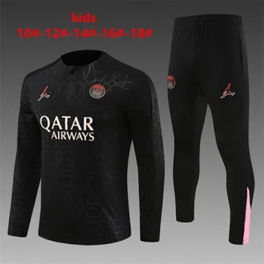 24-25 PSG Kids Long Sleeve Training Suit Football Shirts(5)