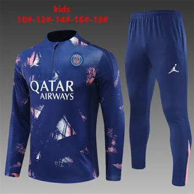 24-25 PSG Kids Long Sleeve Training Suit Football Shirts(7)