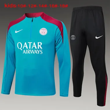 24-25 PSG Kids Long Sleeve Training Suit Football Shirts(10)