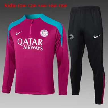 24-25 PSG Kids Long Sleeve Training Suit Football Shirts(11)