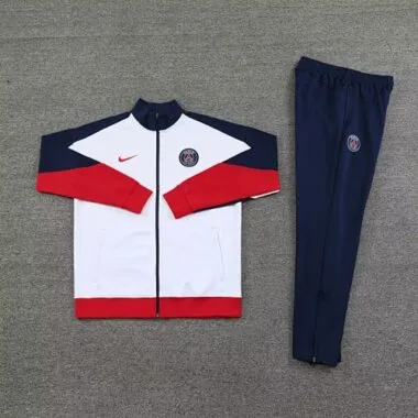24-25 PSG Long Sleeve Kits White Jacket Suits Soccer Jerseys