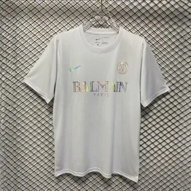 23-24 PSG White Balmain Shirt Special Edtion Kit Jersey Supplier Yupoo