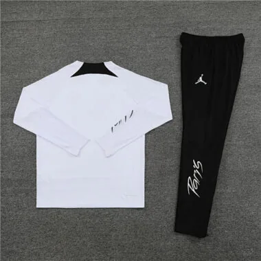 23-24 PSG Long Sleeve Kits White Zipper Training Suits Jersey