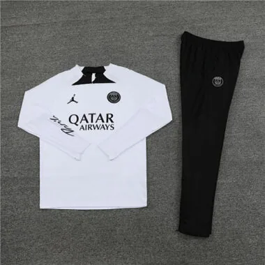 23-24 PSG Long Sleeve Kits White Zipper Training Suits Jersey