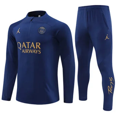 23-24 PSG Long Sleeve Kits Navy Zipper Training Suits Jersey Supplier Yupoo