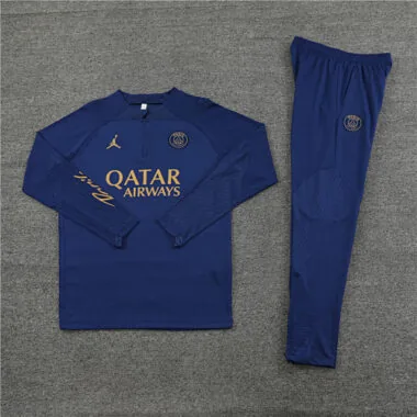 23-24 PSG Long Sleeve Kits Navy Zipper Training Suits Jersey