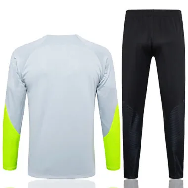 23-24 PSG Grey&Yellow Training Suits Long Sleeve Zipper Tracksuits Cheap Jerseys