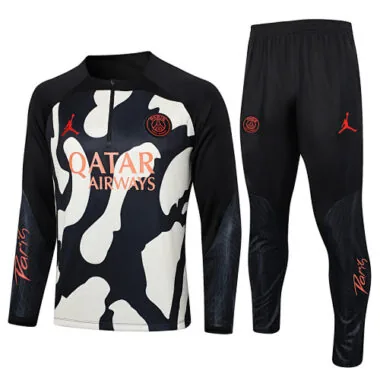 23-24 PSG Yellow and Black Camouflage Style Tracksuits Long Sleeve Kits Cheap Jerseys Yupoo