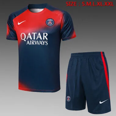 23-24 PSG Pre-Match Kits Red&Navy Training Suits Cheap Jerseys Yupoo