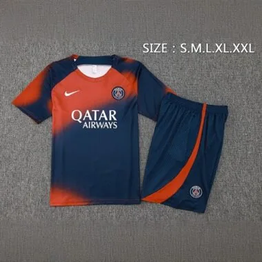 23-24 PSG Pre-Match Kits Red&Navy Training Suits Cheap Jerseys