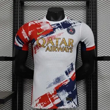 24-25 PSG Away Kit White Player Version Shirt Soccer Jerseys For Sale