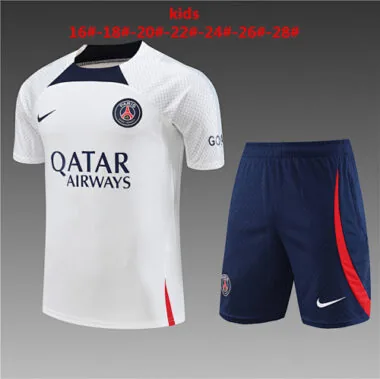 23-24 PSG Short Sleeve Kids Tracksuit Yupoo
