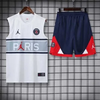 22-23 PSG vest training kit kit white grey stripe