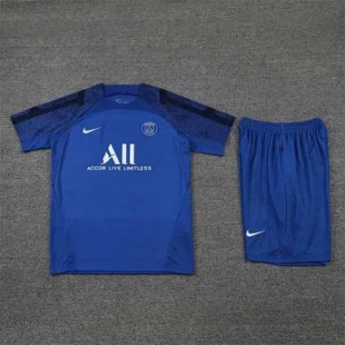 Conjunto de treino do PSG 22-23, manga curta, azul