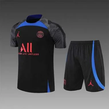22-23 PSG training suit short sleeve kit Black Blue