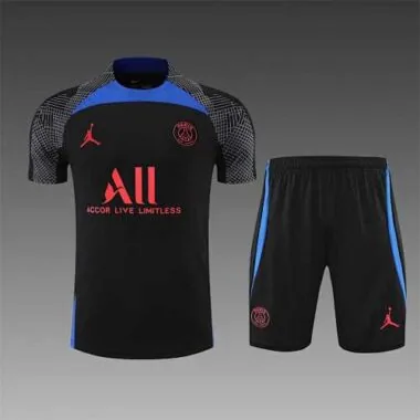 22-23 PSG training suit short sleeve kit Black Blue