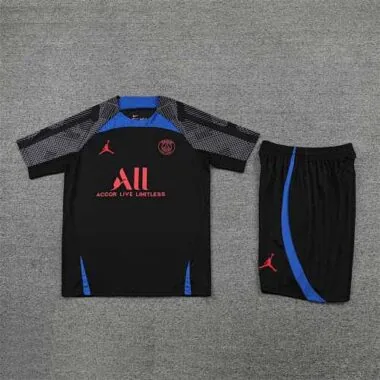 22-23 PSG training suit short sleeve kit Black Blue