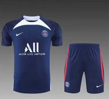 Equipamento de treino de manga curta do PSG 22-23, azul