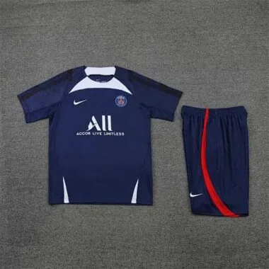 Equipamento de treino de manga curta do PSG 22-23, azul