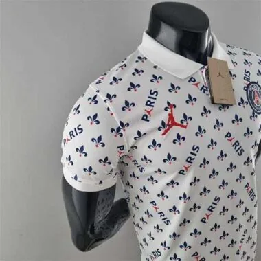 PSG-Polo von Jordan, Co-Branding, weiß