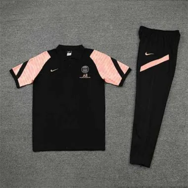 Polo PSG black pink-sleeves
