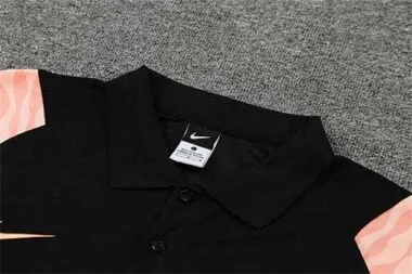 Polo PSG black pink-sleeves