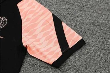 Polo PSG black pink-sleeves