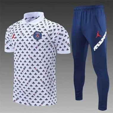 Polo Jordan PSG white sapphire blue print
