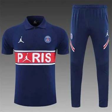 Polo Jordan PSG con stampa sul petto blu zaffiro