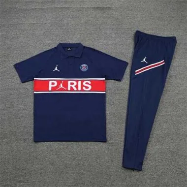 Polo Jordan PSG con stampa sul petto blu zaffiro