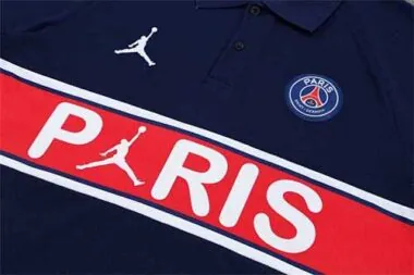 Polo Jordan PSG con stampa sul petto blu zaffiro