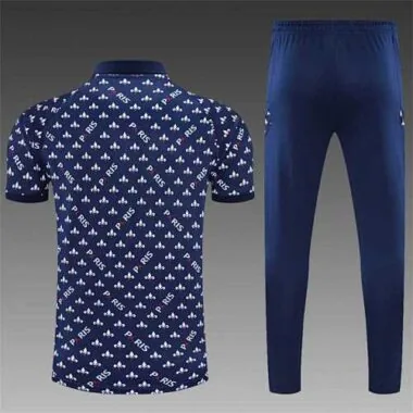 Polo Jordan PSG met saffierblauw-witte print