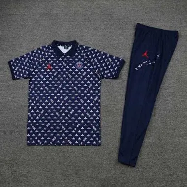 Polo Jordan PSG met saffierblauw-witte print