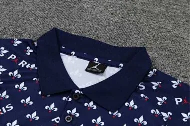 Polo Jordan PSG met saffierblauw-witte print