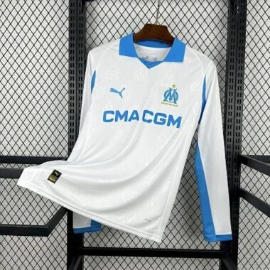 25-26 Marseille Home Long Sleeves Kit Soccer T-Shirt AAAAJersey Supply Yupoo
