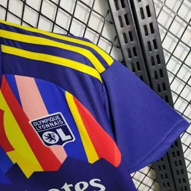 Equipamento de futebol barato do Lyon, 3.º equipamento de fora, 23-24, tamanho S-XXL