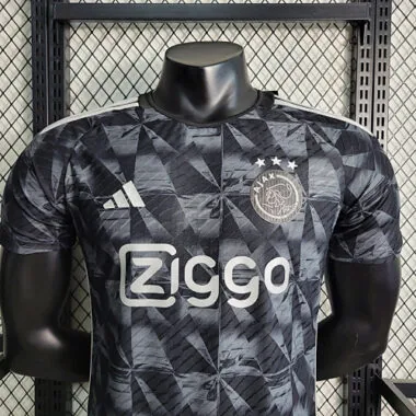 Camisa de futebol do Ajax, versão jogador, preta, tamanhos S-XXL, 23-24