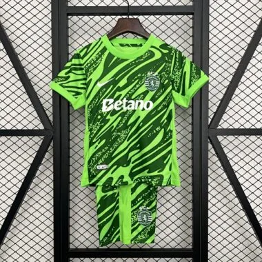 25-26 Sporting Lisbon Goalkeeper Green Kids Kit Soccer T-Shirt AAAAJersey Supply Yupoo