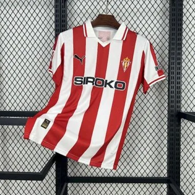 25-26 Sporting de Gijón Home Kit Soccer T-Shirt AAAAJersey Supply Yupoo