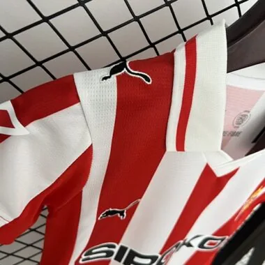 25-26 Sporting Gijón thuis-kindertenue voetbalshirt