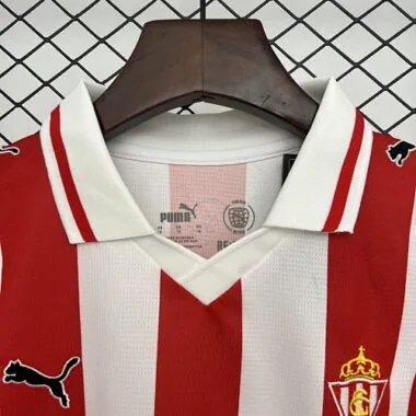 25-26 Sporting Gijón thuis-kindertenue voetbalshirt