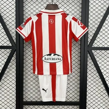 25-26 Sporting Gijón thuis-kindertenue voetbalshirt