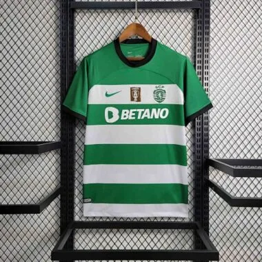 Equipamento de casa do Sporting de Lisboa 23-24 com personalização Champion - Futebol