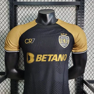 23-24 Camisa do Sporting de Lisboa - Terceiro Equipamento, Versão de Jogador - Camisas de Futebol