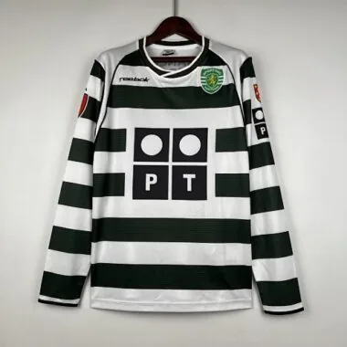 01-03 Sporting Lisbon Home Retro Kit Long Sleeve Vintage Shirt Soccer Jerseys Yupoo