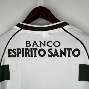 01-03 Maglia da calcio vintage a maniche lunghe dello Sporting Lisbona, divisa da casa in stile retrò